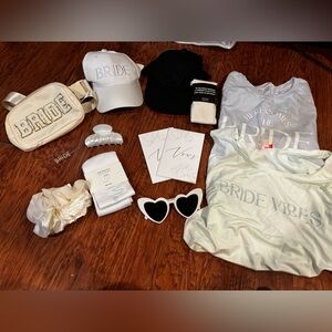 White Bride Cap and Accessories Set